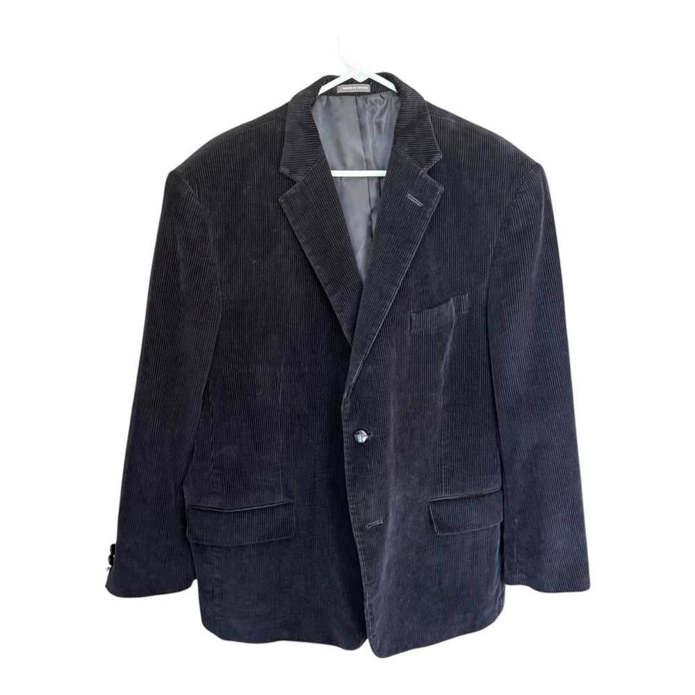 DAVID TAYLOR CORDUROY BLACK MEN’S BLAZER SPORTS COAT 42S